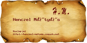 Henczel Mátyás névjegykártya